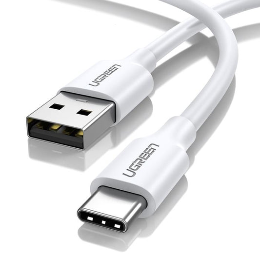 UGREEN US287-60121, USB 2.0 Cable USB-C Male to USB-A Male White 3A 1m - sentinet.gr