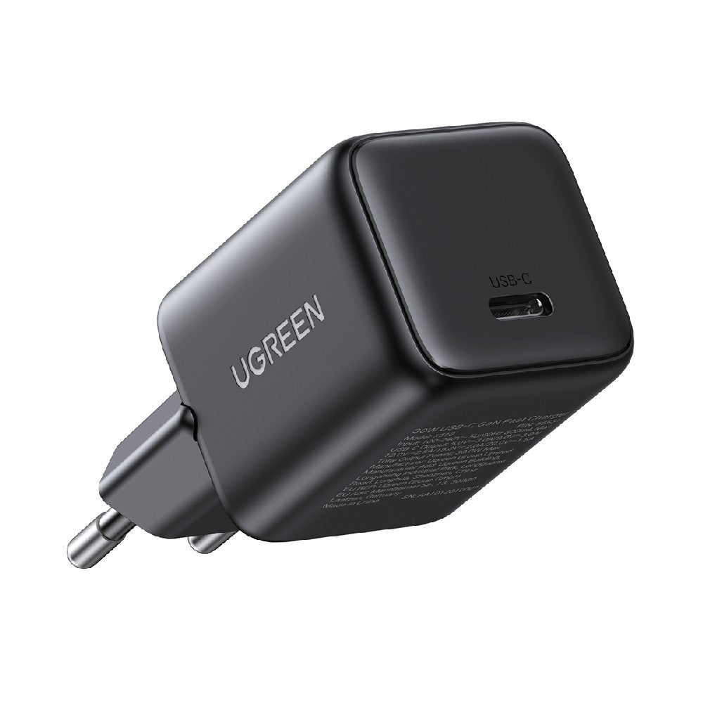 UGREEN X513-65007, Mini 30W PD GaN Tech Charger, Black - sentinet.gr