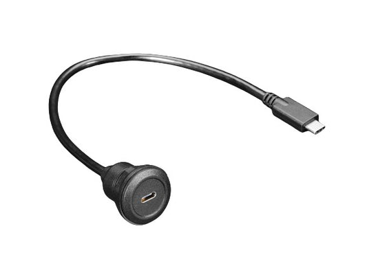 USB C Round Panel Mount Extension Cable - 30cm - sentinet.gr