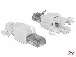 Delock 86417 RJ45 plug Cat.6A UTP toolfree 2 pieces - sentinet.gr