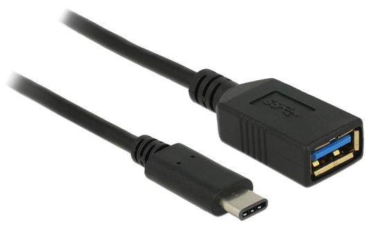 Delock 65634 Adapter SuperSpeed USB (USB 3.1 Gen 1) USB Type-C™ male>USB Type A female 15 cm black - sentinet.gr