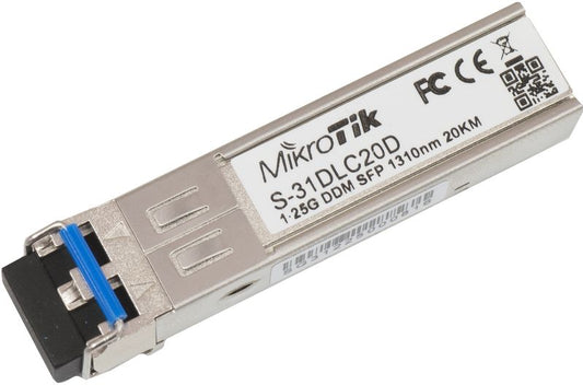 MikroTik S-31DLC20D, SFP (1.25G) module, 20km, Single Mode - sentinet.gr
