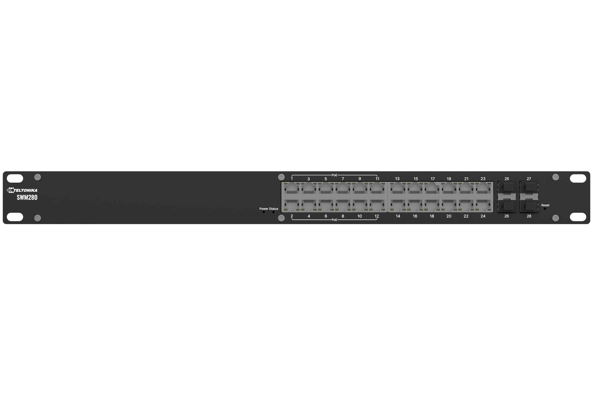 Teltonika SWM280, 24-Port Gigabit Smart Switch with 12-Port PoE+ and 4xSFP - sentinet.gr