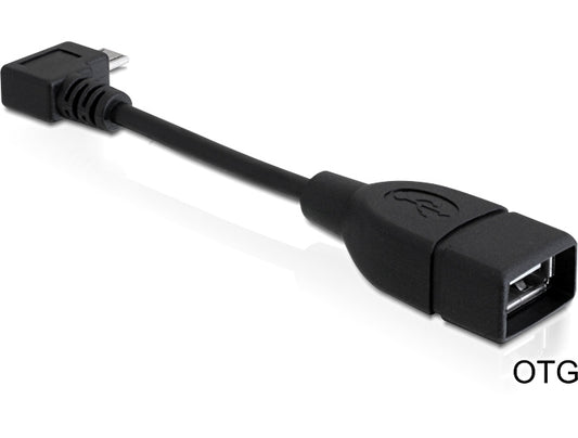 Delock 83104 Cable USB micro-B male angled > USB 2.0-A female OTG 11cm - sentinet.gr
