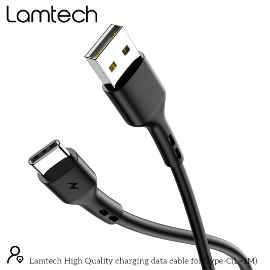 Lamtech USB Type-C Charging Cable 2.4A 1m Black - (LAM442911) - sentinet.gr