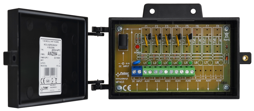 PULSAR AWZ594, Πλακέτα διανομής τάσης DC 1 εισόδου και 5 εξόδων - sentinet.gr
