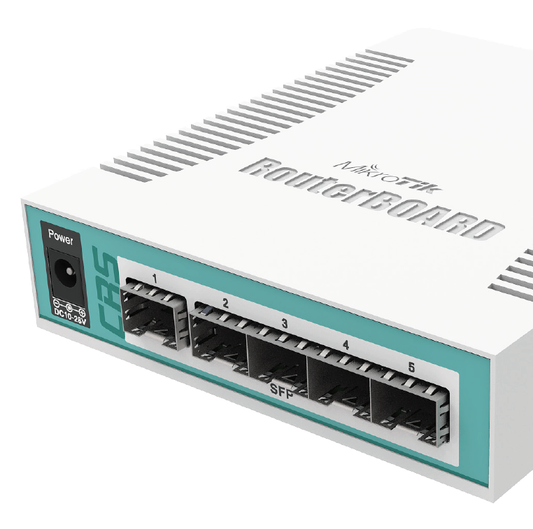 MikroTik CRS106-1C-5S, 400MHz, 128MB, 5xSFP, 1xCombo Port (Gigabit / SFP), PoE in, L5 - sentinet.gr