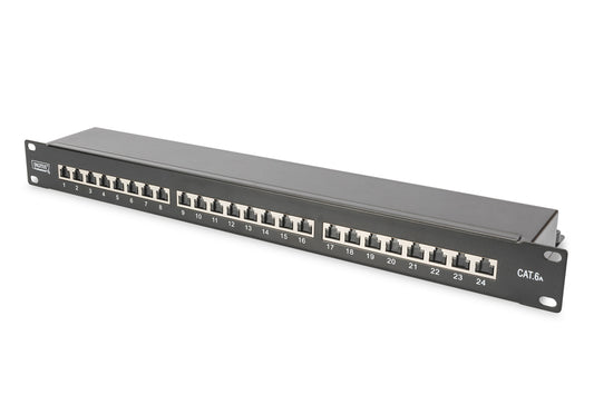 Digitus DN-91624S-EA-B Patchpanel 24p CAT6a SFTP - (Black) - sentinet.gr