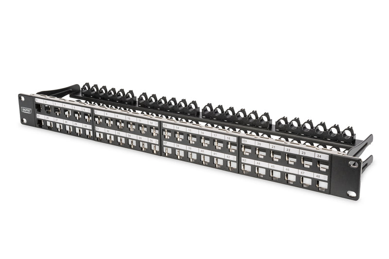 Digitus DN-91424 Keystone Patchpanel 1U 48p Shielded με Στήριγμα - sentinet.gr