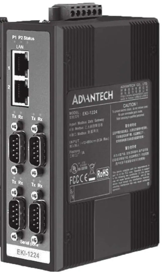 AdvanTech 4-Port Modbus to Ethernet Data Gateway - sentinet.gr