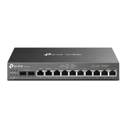 TP-Link ER7212PC v1.0, Omada Multi-Wan Gigabit VPN Router & Controller, 10xGigabit, 2x SFP, 8xPoE+, 110W - sentinet.gr