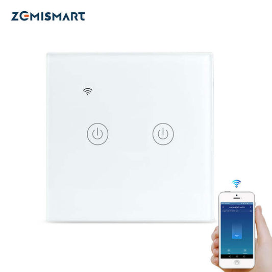 Zemismart Tuya WiFi Light Switch Two Gang No Neutral Wire Required Alexa Google Home Control - sentinet.gr