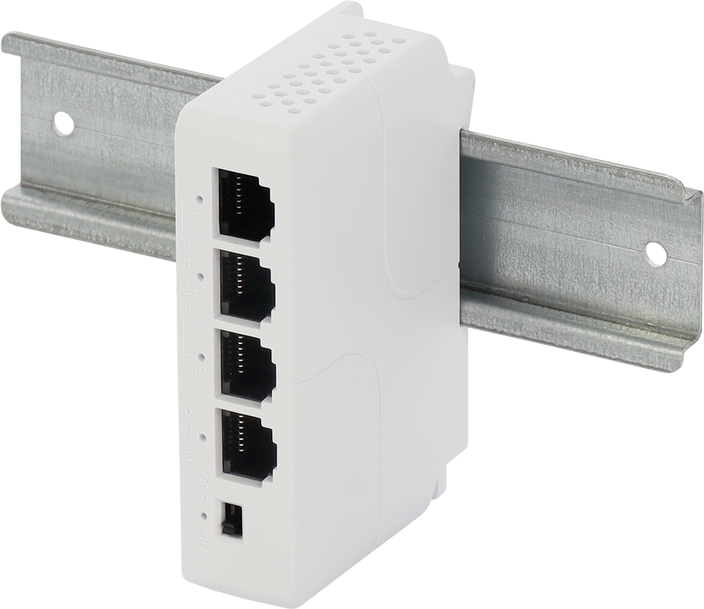 PULSAR EXT-POE3DIN, Din Rail Ethernet PoE Repeater 1in - 3out - sentinet.gr