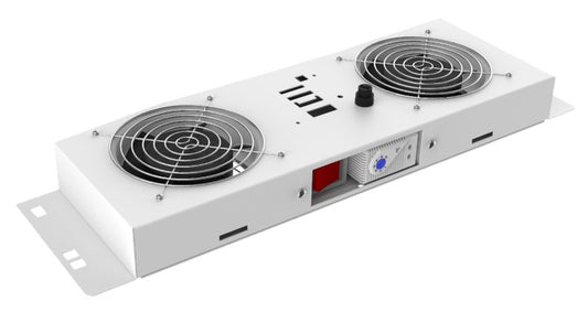 MIRSAN Σετ ανεμιστήρα x2, με θερμοστάτη για επίτοιχο rack Λευκό - (FAN2WT.02) - sentinet.gr