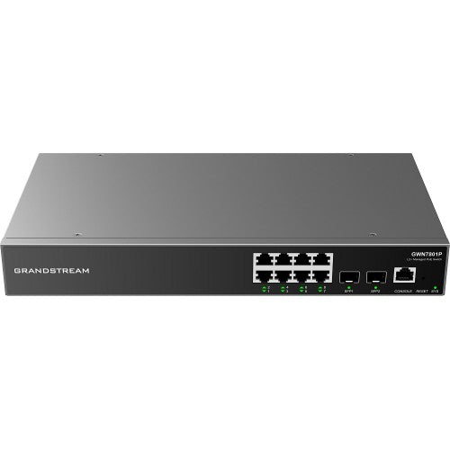 Grandstream GWN7801P, Enterprise 8-Port Gigabit L2+ Managed PoE/PoE+ Switch with 2 Gigabit SFP Uplink Ports - sentinet.gr