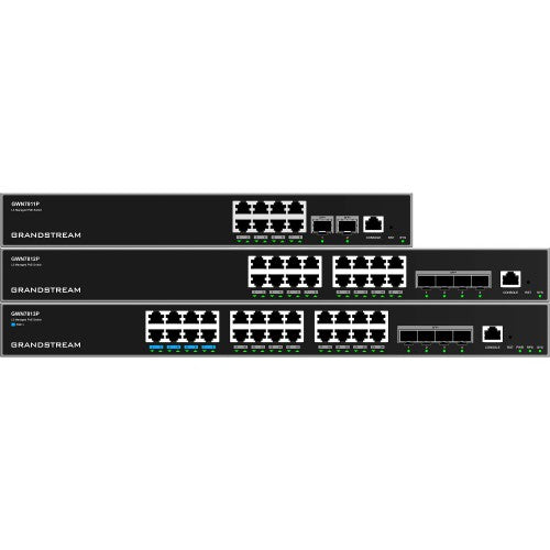 Grandstream GWN7811P, 8-Port Enterprise Layer 3 Managed PoE Switch with 2x 10G SFP+ Uplink Ports - sentinet.gr