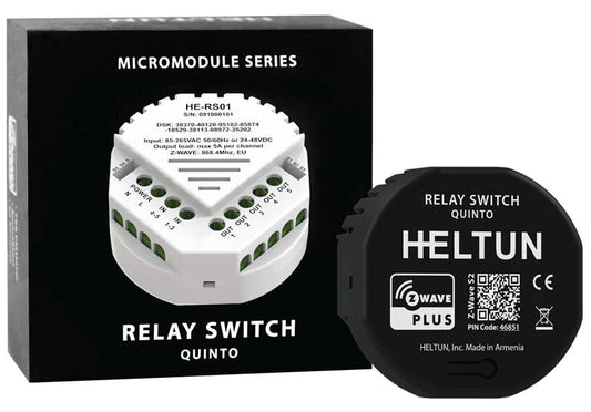 Z-Wave Plus V2 Heltun Relay Switch Quinto (HE-RS01) - sentinet.gr