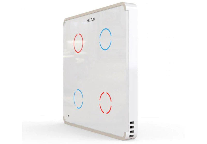 Z-Wave Plus V2 Heltun Touch Panel Switch Four Buttons White (HE-TPS04) - sentinet.gr