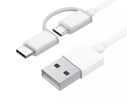 2 in 1 charging cable Micro/Type-C 2.4A 1M support QC 3.0 quick charge - sentinet.gr