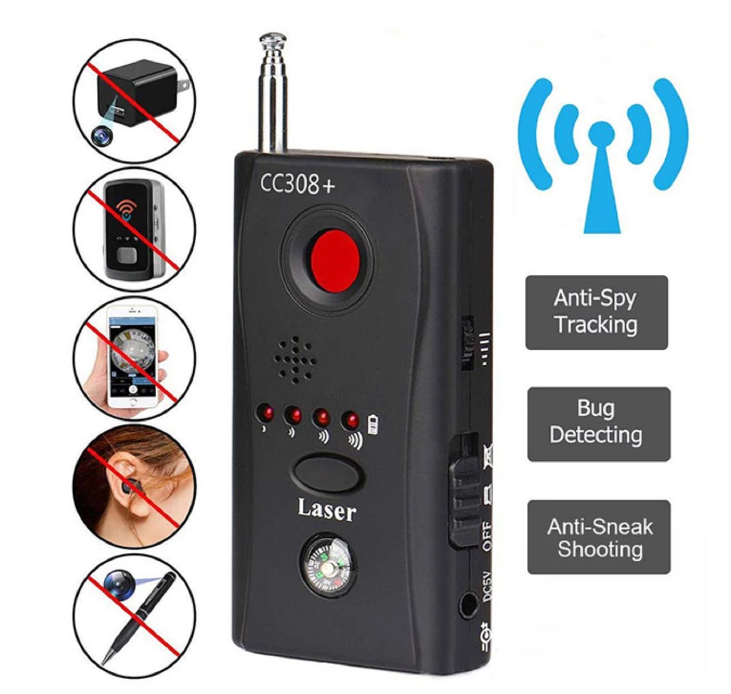 CC308 Wireless Camera Signal Detector Anti-Tracking Tool - sentinet.gr