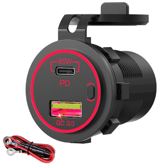 QC3.0+PD Car Charger Cigarette Lighter Socket Waterproof - sentinet.gr