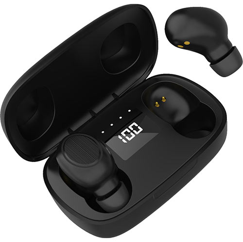 Lamtech TWS Earbuds V5.0 With LED Screen Black - (LAM023138) - sentinet.gr