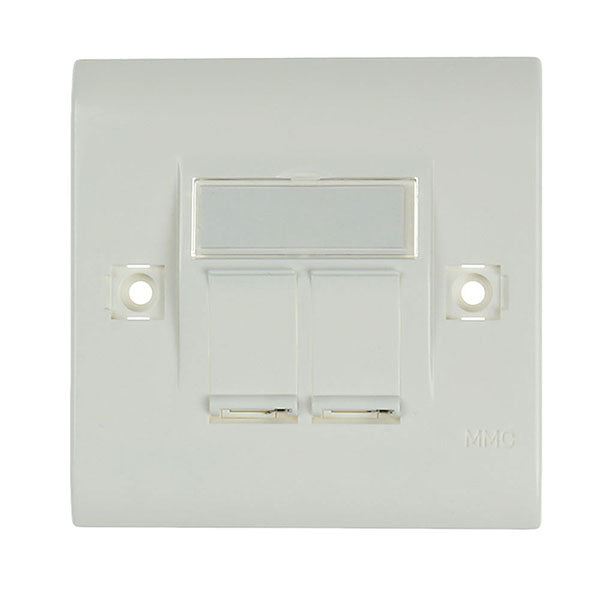 INTRONICS Πρόσοψη Πρίζας 2x Χωρίς Keystone 86x86 - (MM0010) - sentinet.gr