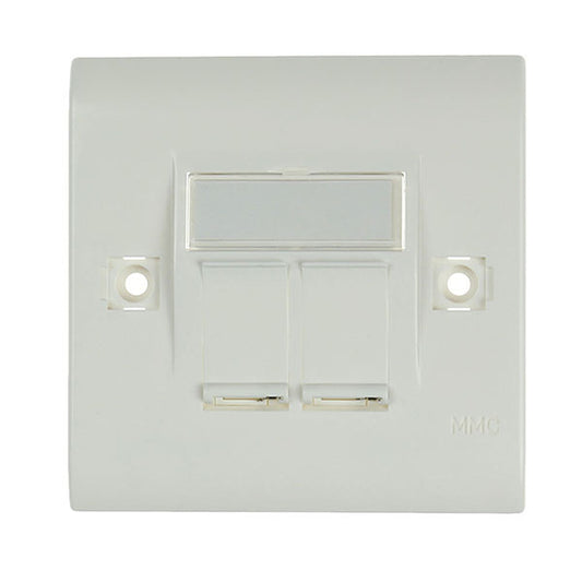 INTRONICS Πρόσοψη Πρίζας 2x Χωρίς Keystone 86x86 - (MM0010) - sentinet.gr