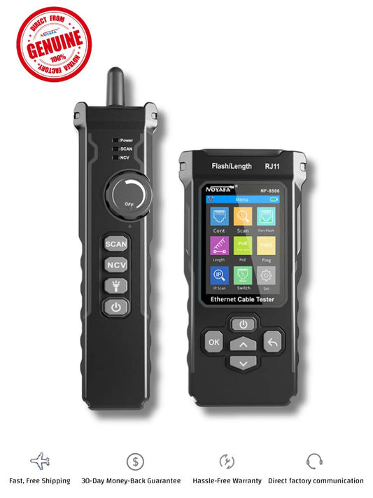 NOYAFA NF-8506 CAT5/CAT6 Cable Tester with PoE/PING Testing - sentinet.gr