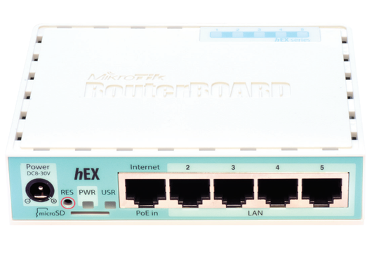 MikroTik RB750Gr3, hEX, Dual Core 880MHz, 256MB, 5xGigabit, USB, microSD, L4 - sentinet.gr