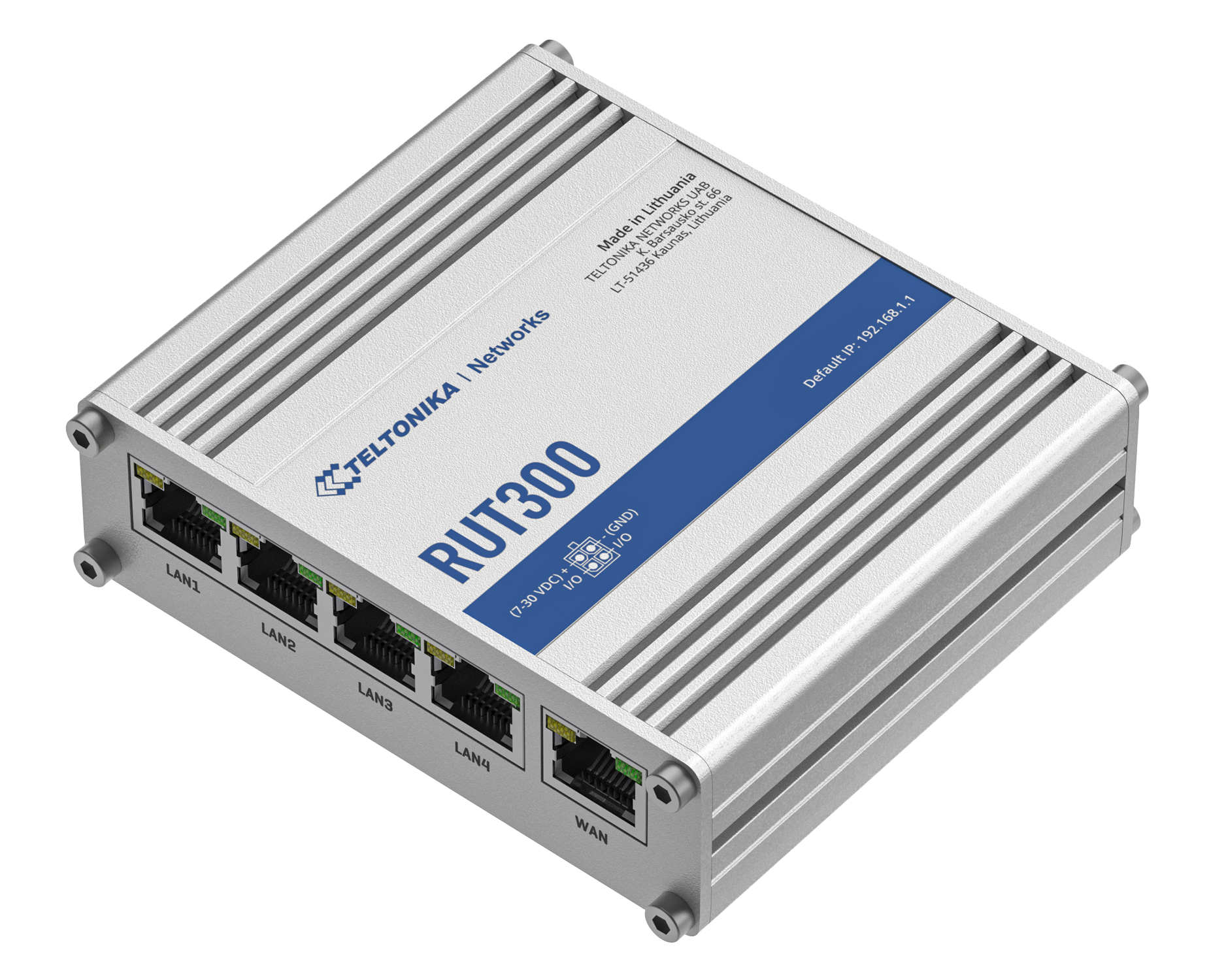 Teltonika RUT300 Industrial Ethernet Router (RUT300 000000 - Standard package) - sentinet.gr