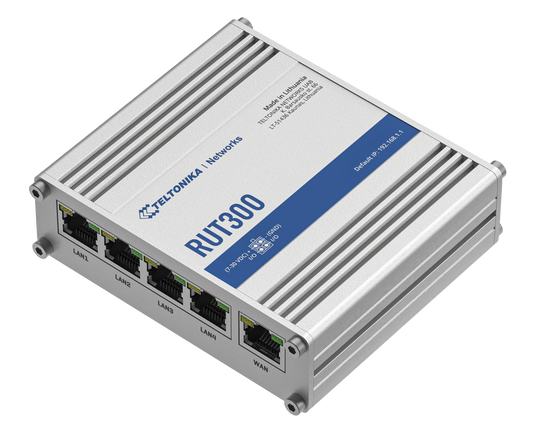 Teltonika RUT300 Industrial Ethernet Router (RUT300 000000 - Standard package) - sentinet.gr
