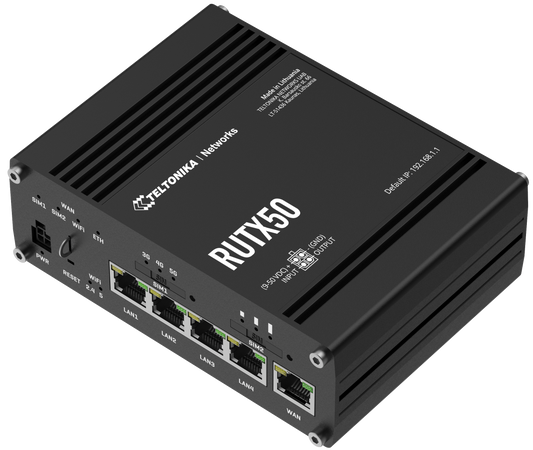 Teltonika RUTX50 Industrial 5G LTE WiFi 5 Router - sentinet.gr