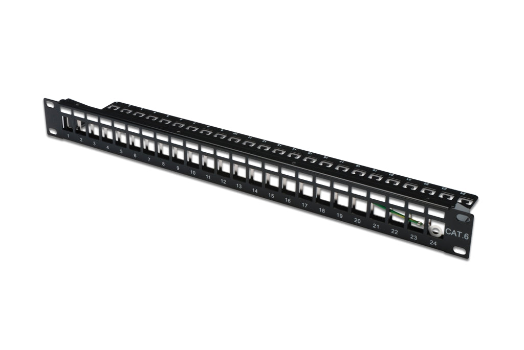 Digitus DN-91411 Keystone Patchpanel 1U 24port Shielded με Στήριγμα - sentinet.gr