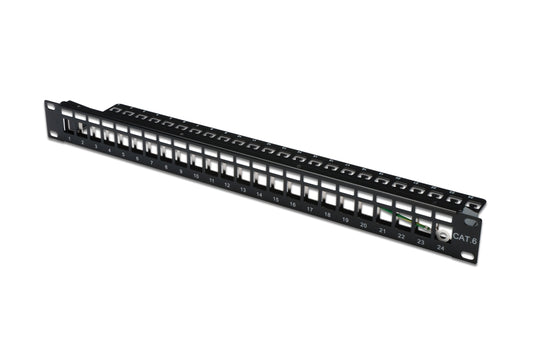 Digitus DN-91411 Keystone Patchpanel 1U 24port Shielded με Στήριγμα - sentinet.gr