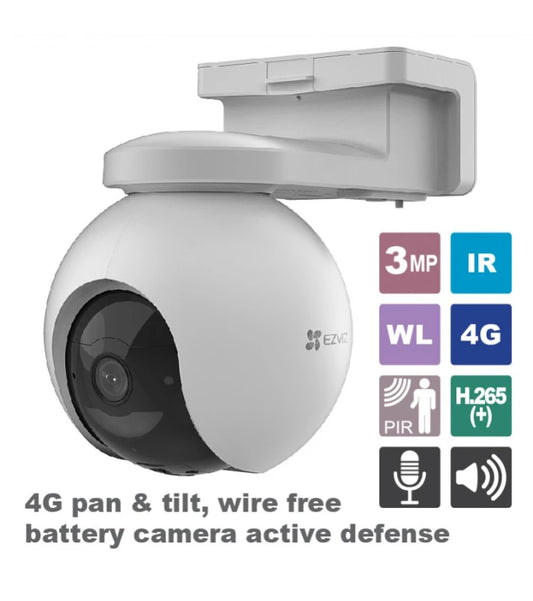 EZVIZ EB8 2K Pan & Tilt 4G Battery Outdoor Wi-Fi Camera (CS-EB8 4G) - sentinet.gr