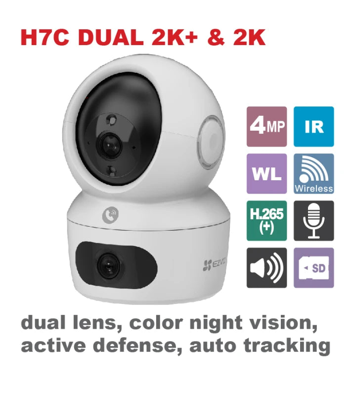 EZVIZ H7C Dual 2K Pan & Tilt Indoor Wi-Fi Camera (CS-H7c-R100-8G44WF) - sentinet.gr