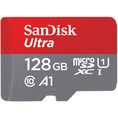 SanDisk Ultra microSDXC 128GB + SD Adapter A1 Class 10 UHS-I (SDSQUAB-128G-GN6MA) - sentinet.gr