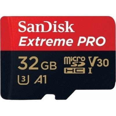 SanDisk Extreme PRO microSDHC 32GB + SD Adpt 100MB/s V30 UHS-I U3 A1 (SDSQXCG-032G-GN6MA) - sentinet.gr
