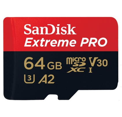 SanDisk Extreme PRO microSDXC 64GB + SD Adapter A2 V30 UHS-I U3 (SDSQXCU-064G-GN6MA) - sentinet.gr