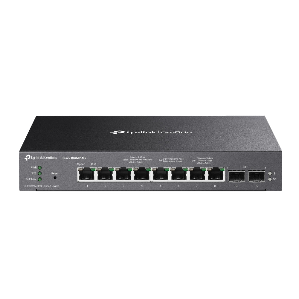 TP-Link SG2210XMP-M2 v1.0, Omada 8-Port 2.5GBASE-T and 2-Port 10GE SFP+ Smart Switch with 8-Port PoE+ - sentinet.gr