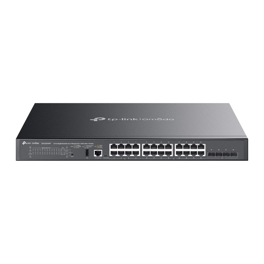 TP-Link SG5428XMPP v1.0, Omada 24-Port Gigabit Stackable Lite L3 Managed PoE++ Switch with 4xSFP+ - sentinet.gr