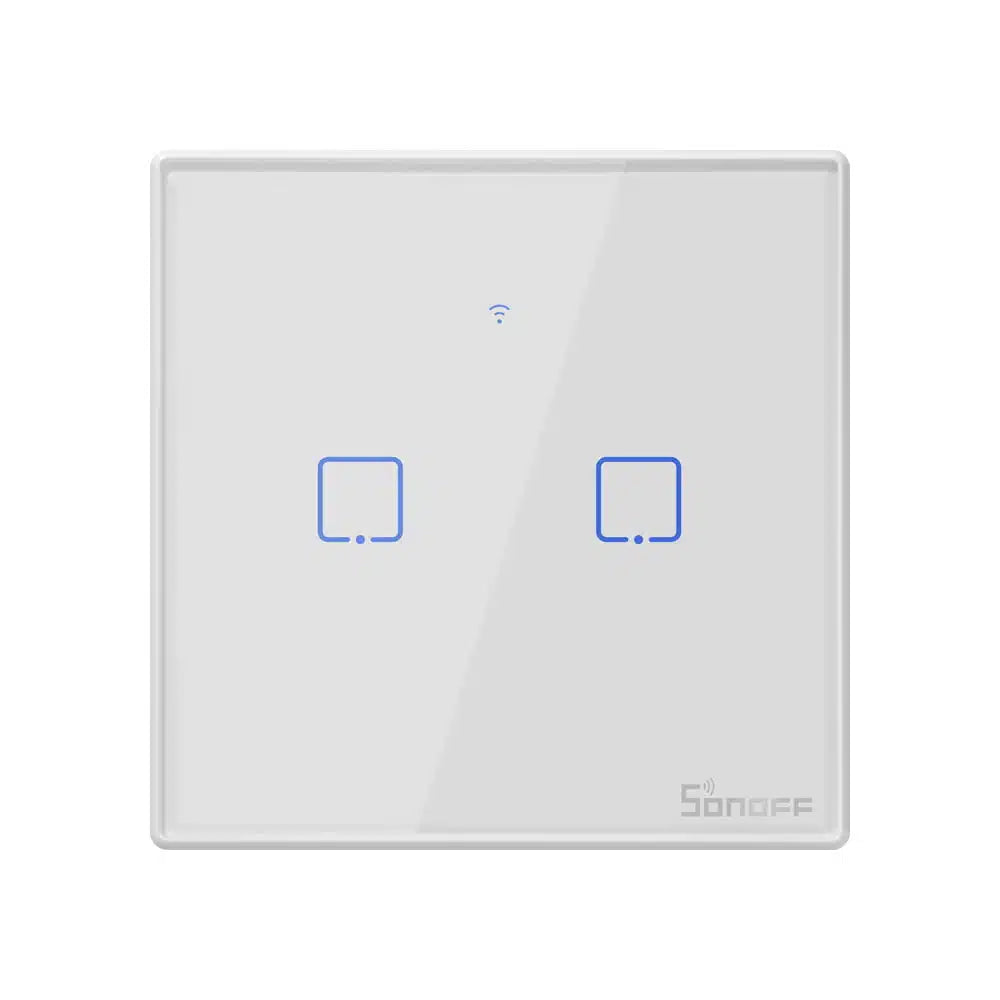 SONOFF T2 - 2 Buttons Smart Glass Wall Switch (T2EU2C-TX) - sentinet.gr