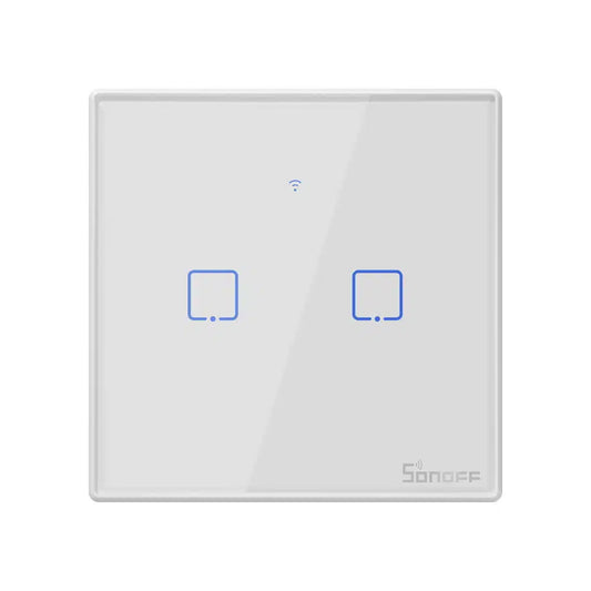 SONOFF T2 - 2 Buttons Smart Glass Wall Switch (T2EU2C-TX) - sentinet.gr