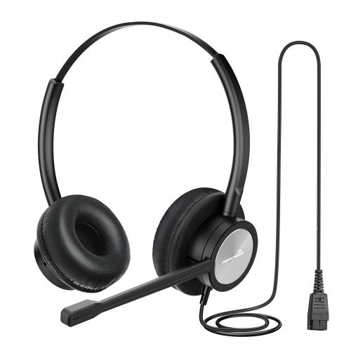 Supervoice SVC-122 Professional HD Call Center Headset Dual with QD and Uni-directional Noise Cancelling Mic, Without Bottom Cable - sentinet.gr