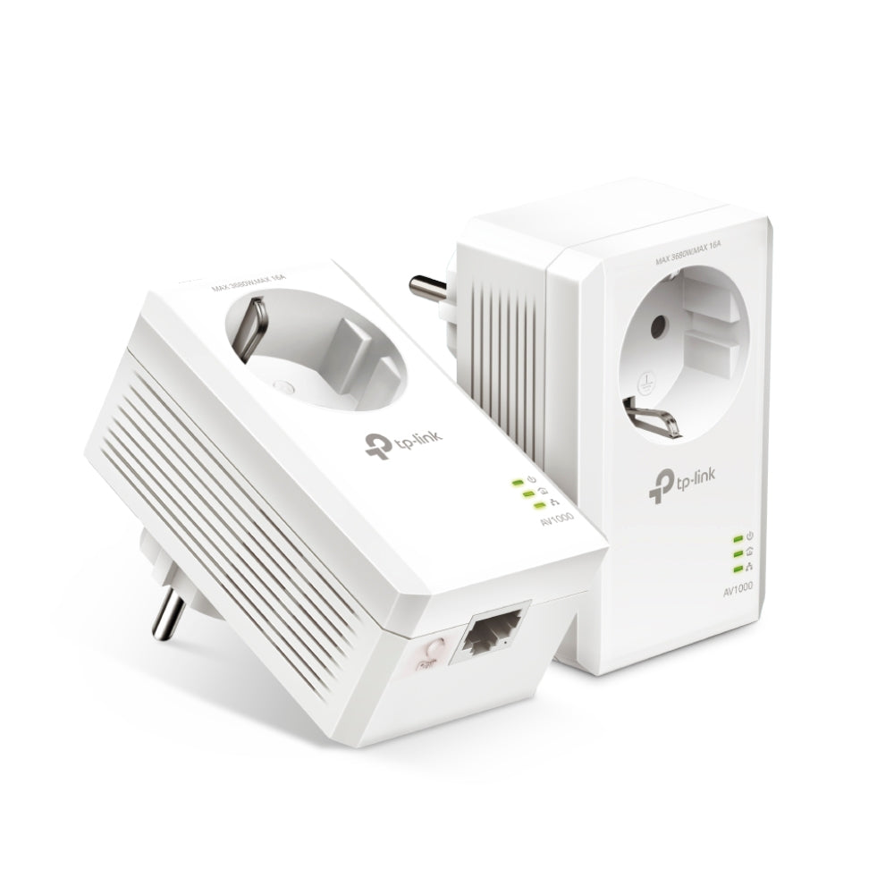 TP-Link TL-PA7017P KIT v4.0, AV1000 Gigabit Passthrough Powerline Starter Kit - sentinet.gr
