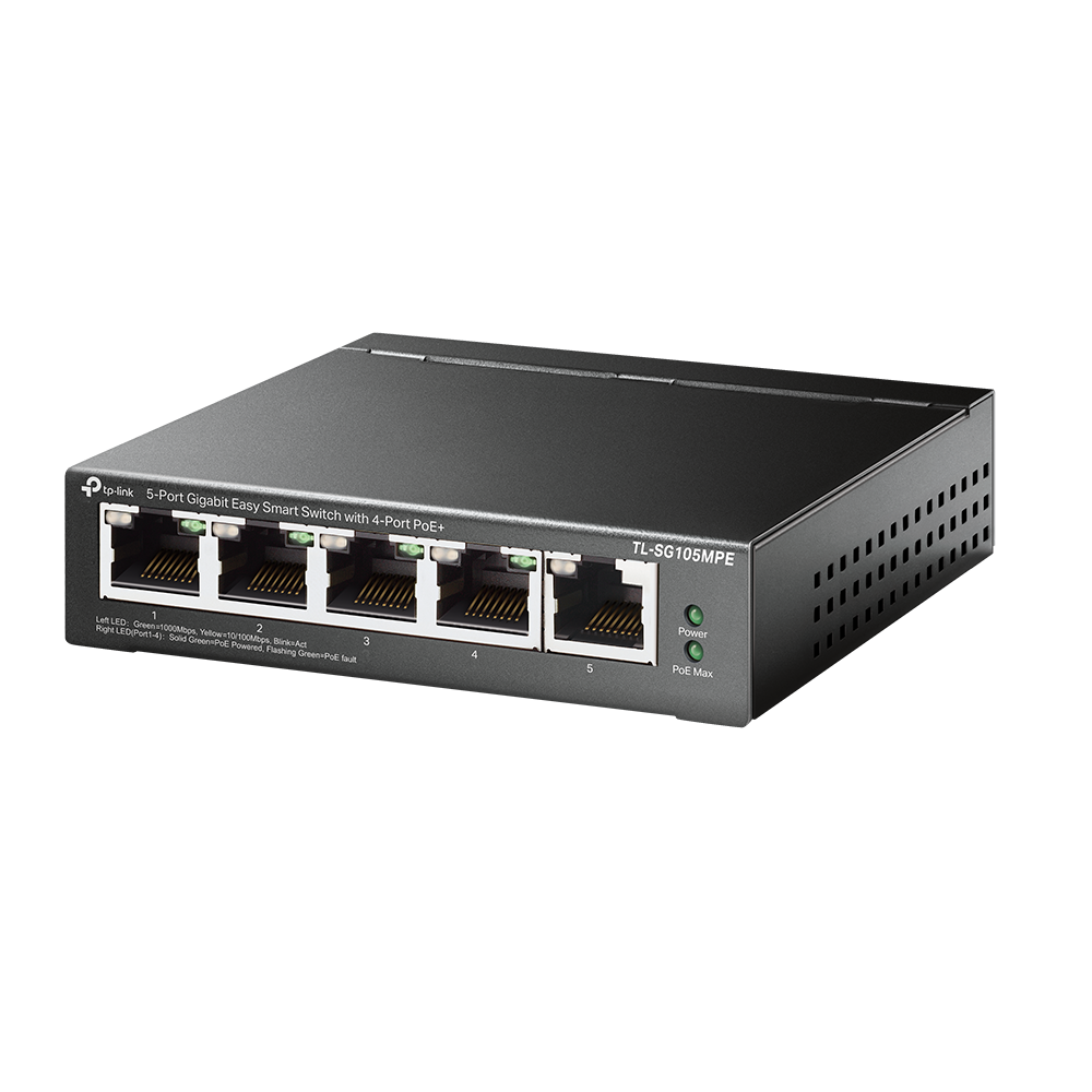TP-Link TL-SG105MPE v1.0, 5-Port Gigabit Easy Smart Switch with 4-Port PoE+ - sentinet.gr