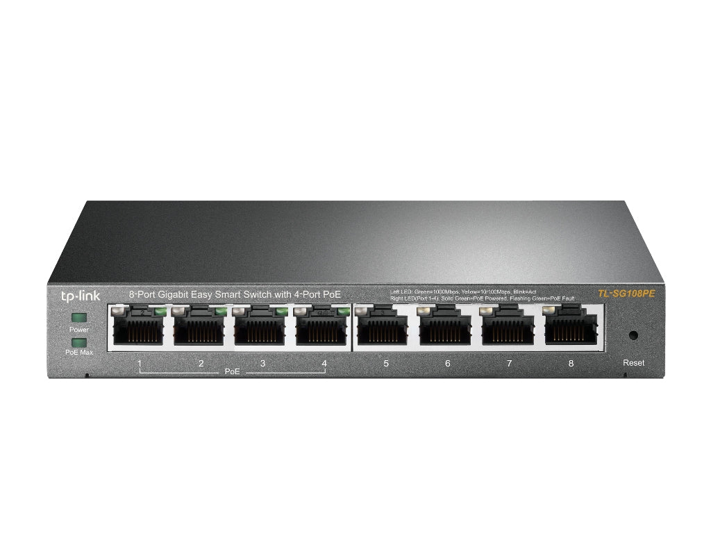 TP-Link TL-SG108PE v5.0, 8-Port Gigabit Easy Smart Switch with 4-Port PoE - sentinet.gr