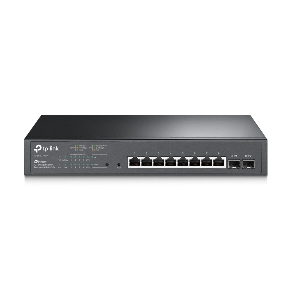 TP-Link SG2210MP v5.0, Omada 10-Port Gigabit Smart Switch with 8-Port PoE+ and 2xSFP - sentinet.gr