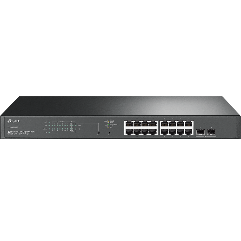 TP-Link SG2218P v2.0, Omada 18-Port Gigabit Smart Switch with 16-Port PoE+ and 2xSFP - sentinet.gr